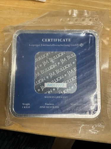 1 kilo Silver Bar - JM Bullion Certified (Stackable)
