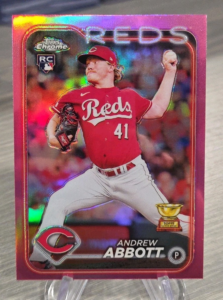 Andrew Abbott 2024 Topps Chrome Pink Refractor Rookie #154 Cincinnati Reds RC