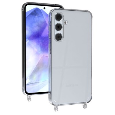 EAZY CASE für Samsung Galaxy A55 Hülle mit Ösen für Handykette transparent TPU