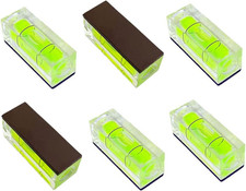 6Pcs Magnetic Small Bubble Level 10x10x29mm Mini Square Bubble Spirit Levels Lev