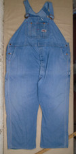 Vintage 90s Big Mac Sears Denim Overalls Square Bak Fam Bibs Distressed Sz 50x27