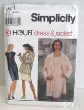 Simplicity 3 Hour Jacket 2 Lengths Dress Pattern 9411 Misses' 18-22 Uncut