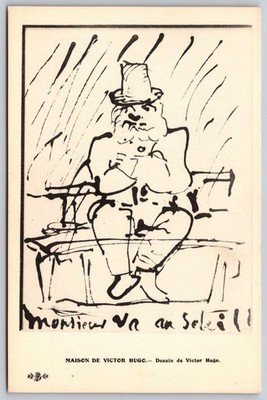 Victor Hugo Postcard Monsieur Va au Soleil French Artist Sketch c1910 C269