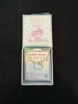 NEW Hello Kitty 50th Sterling Silver 3/8ct tw Lab Grown Diamond Pendant Necklace