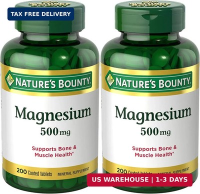 Nature's Bounty Magnesium 500 mg 200 Count (Pack of 2)