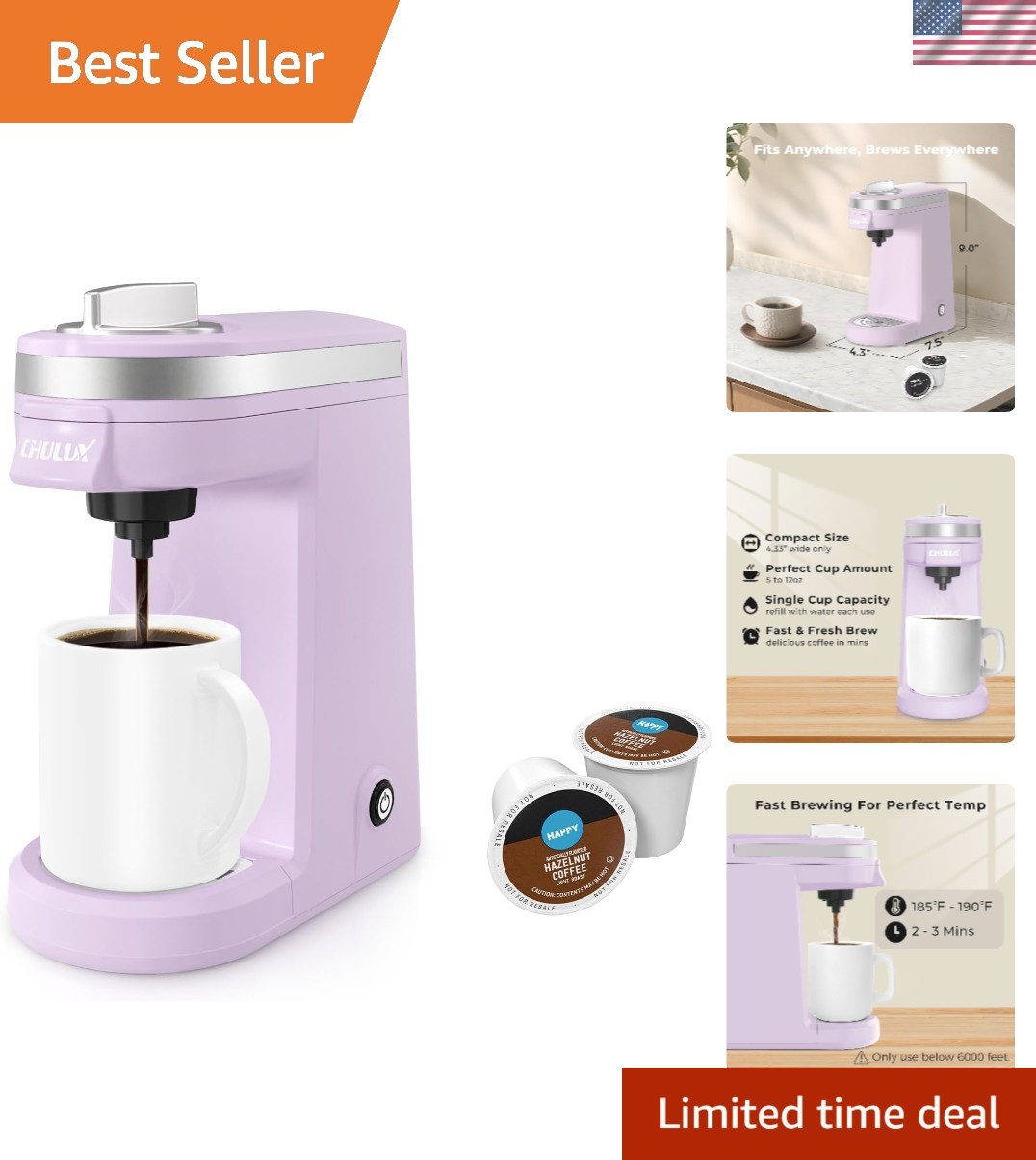 For K Capsule, Single Serve Coffee Maker For One Cup Americ...