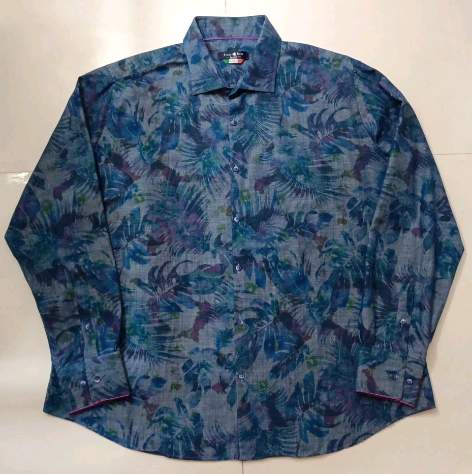 Stone Rose floral Button Down Collared Dress Shir… - image 2