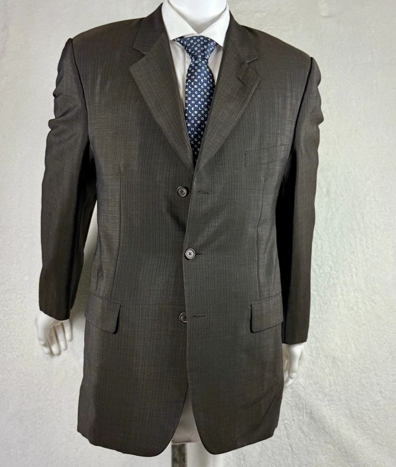 Saks Fifth Avenue Para Hombres Marrón Lana Espiga Mohair 50 40 Corneliani Usado en Excelente Condición Foto 2 de 4