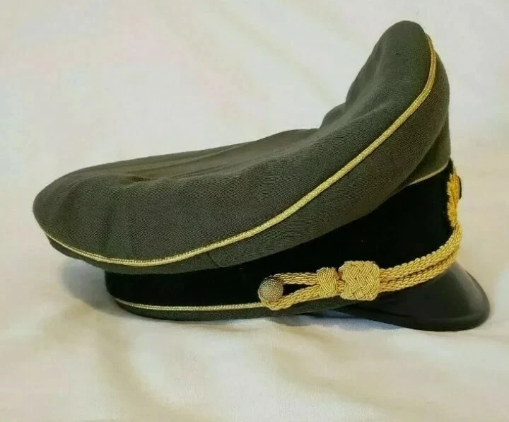 Gorra visera de servicio de oficial estilo alemán de la Segunda Guerra Mundial | Reproducción sombrero militar Foto 2 de 4