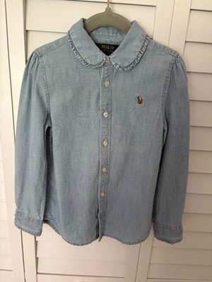 Polo Ralph Lauren brand cotton chambray blouse for girls.100%.Size 5.
