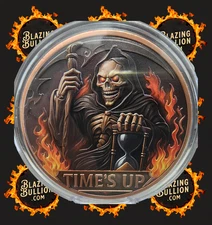 Grim Reaper - Time's Up - 5 oz Colorized Copper in Capsule (5000 Mintage)
