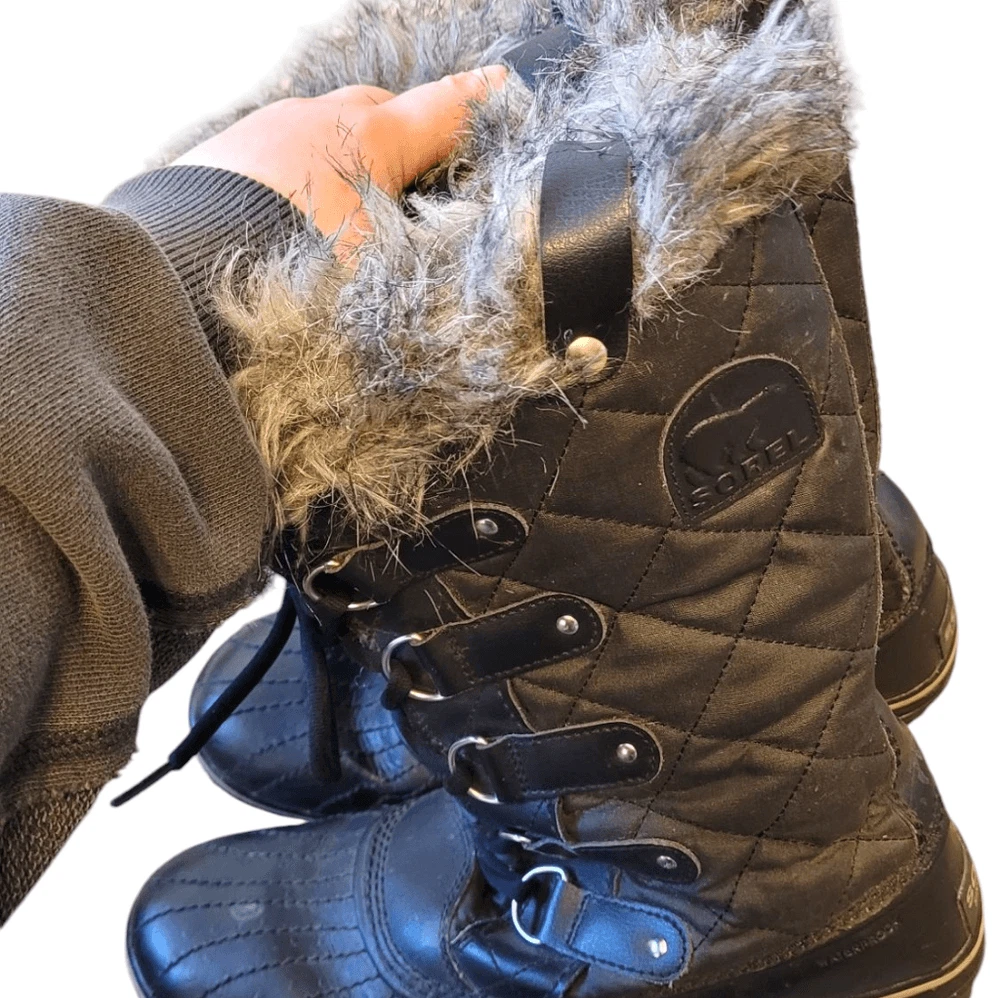sorel quilted tall lace up snow boots