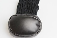 Small Vinyl Black Golf Putter Head Cover Centre Shaft perfect! New Knitted Sock