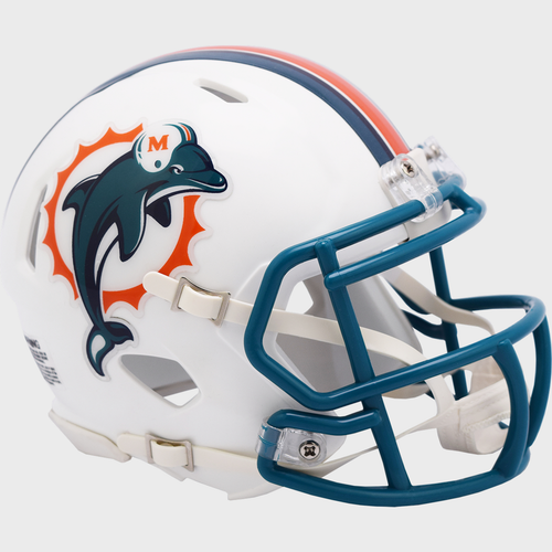 Mini casque de football MIAMI DOLPHINS NFL Riddell THROWBACK SPEED - Photo 1 sur 3