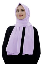 Opaque Medina Silk Hijab Women's Head Scarf Shawl Wrap Lavender
