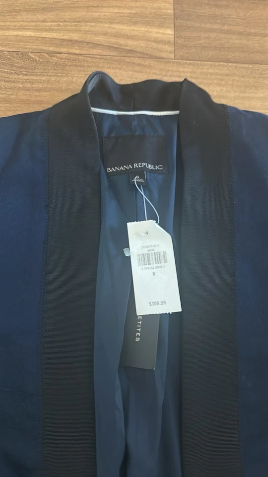 BANANA REPUBLIC - Blazer azul marino con detalle negro nuevo con etiquetas - talla 8 Foto 2 de 4
