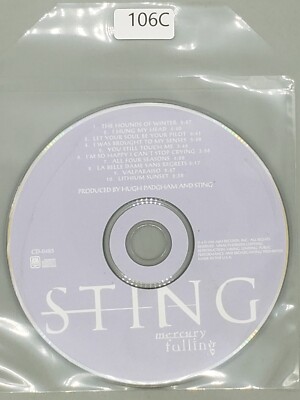 Mercury Falling by Sting (CD) Disc Only No Tracking