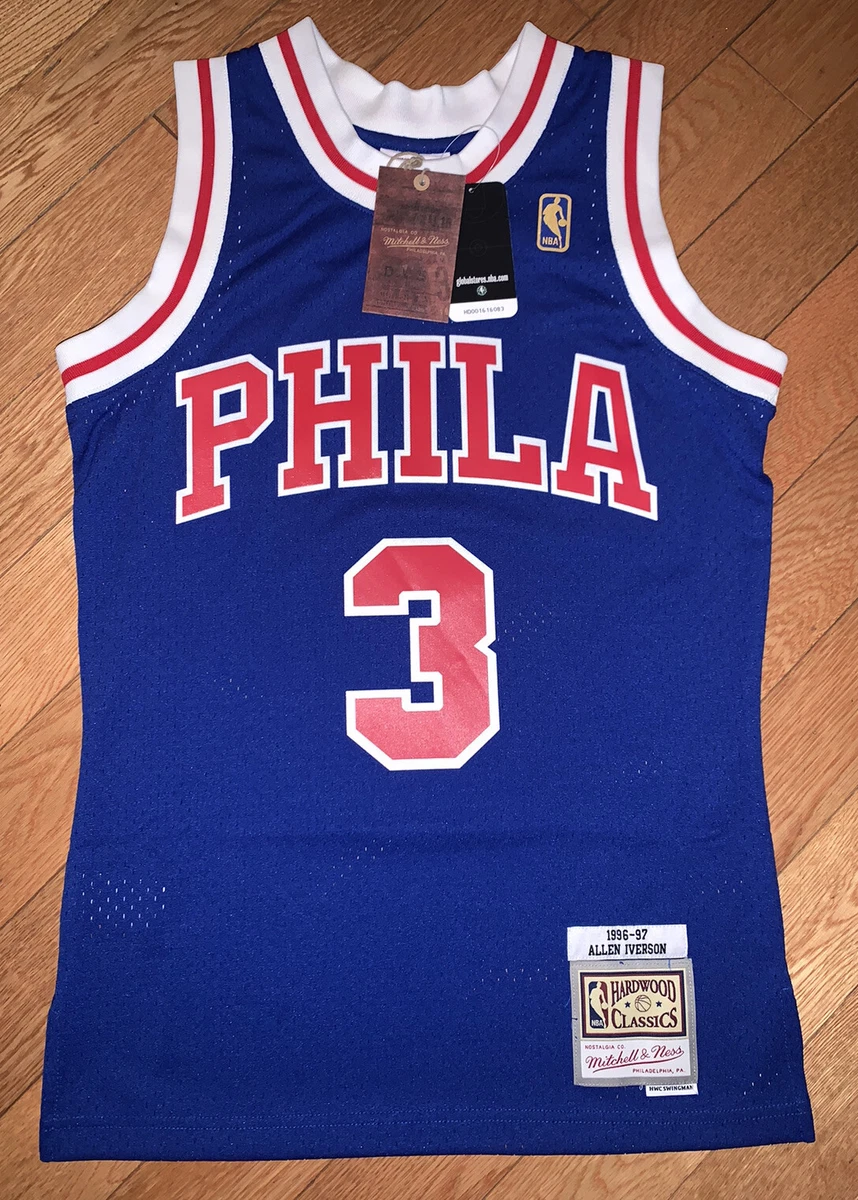 Philadelphia 76ers Allen Iverson 1997 Hardwood Classics Road Swingman Jersey  By Mitchell & Ness - Red - Mens