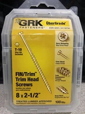 GRK 119730 #8 by 2-1/2-inch HandyPak Finish/Trim Screws, (100 per Pack)