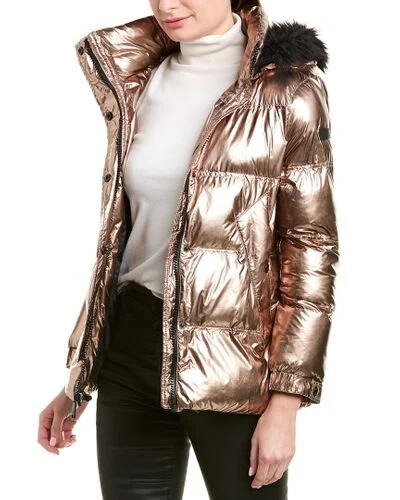 SAM EDELMAN Copper Metallic Faux Fur 