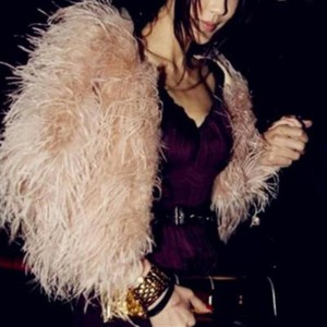 white feather jacket