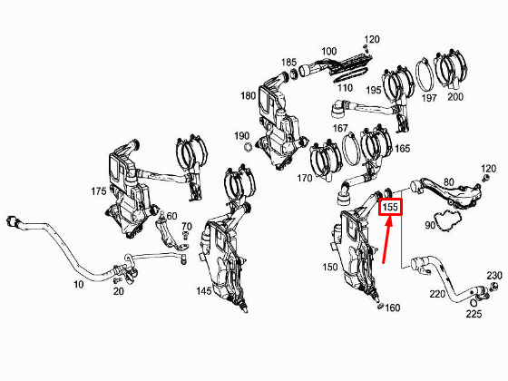 MERCEDES-BENZ S W222 Ölabscheider Dichtring links A0000170300
