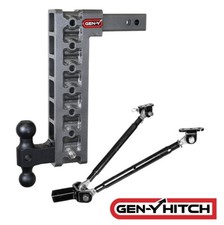 GENY MegaDuty 16K 15" Drop 2" Adjustable Hitch Stabilizer w/ Dual Ball 2K Tongue