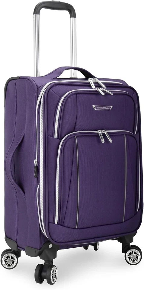 Equipaje de mano Traveler's Choice 22" lado blando extensible giratorio púrpura Foto 2 de 4
