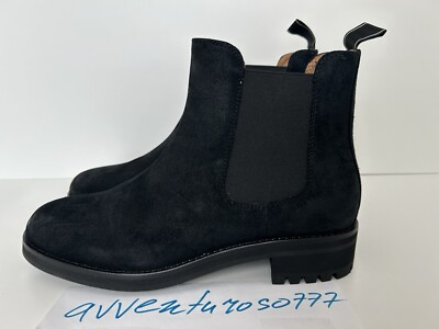 $198 NEW Polo Ralph Lauren Bryson Men s 8.5 Black Suede Leather Chelsea Boots