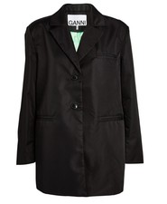 Ganni Nylon Oversized Black Jacket With Tag
