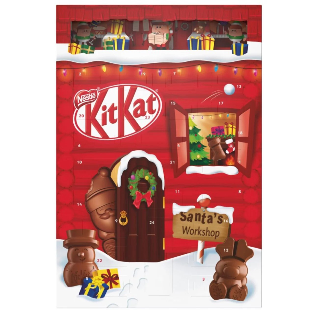 Calendario de Adviento KitKat Edición especial de Navidad con chocolates Kit Kat