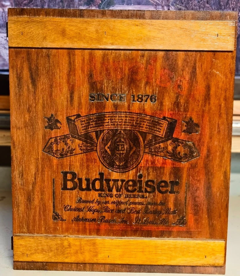Wooden Beer Case Indiana Collectible Budweiser Signs & Tins for