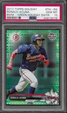 Ronald Acuna Jr 2017 Topps Holiday Green Sweater 66/99 #TH-RA PSA 10