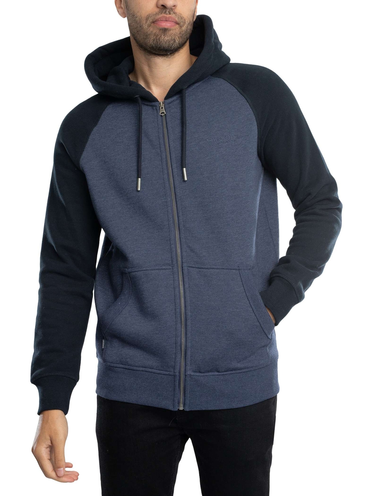 Мужская бейсбольная толстовка Superdry Essential на молнии синий 8190₽