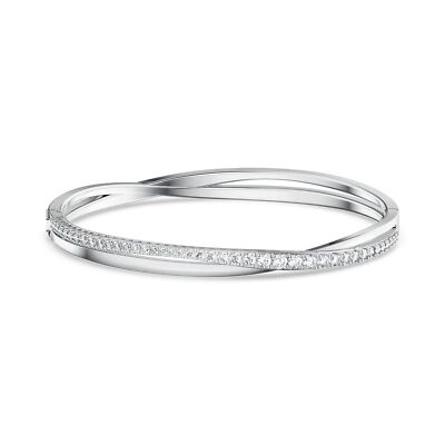 Swarovski Hyperbola Bangle White, Rhodium Plated Size Medium Model 5565210