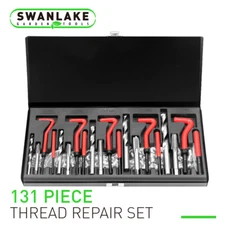 131Pc Thread Repair Kit HSS Drill Helicoil Repair Kit SAE Metric Inch&MM W/Case