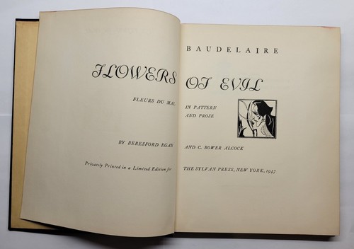 Flowers of Evil Charles Baudelaire 1947 Sylvan Press Limited Edition Dark Cover - Imagen 8 de 8