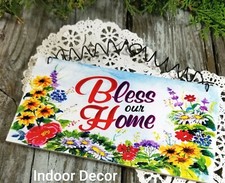 Bless Our Home  Wood Sign  USA  Decorative Greetings  Indoor Decor