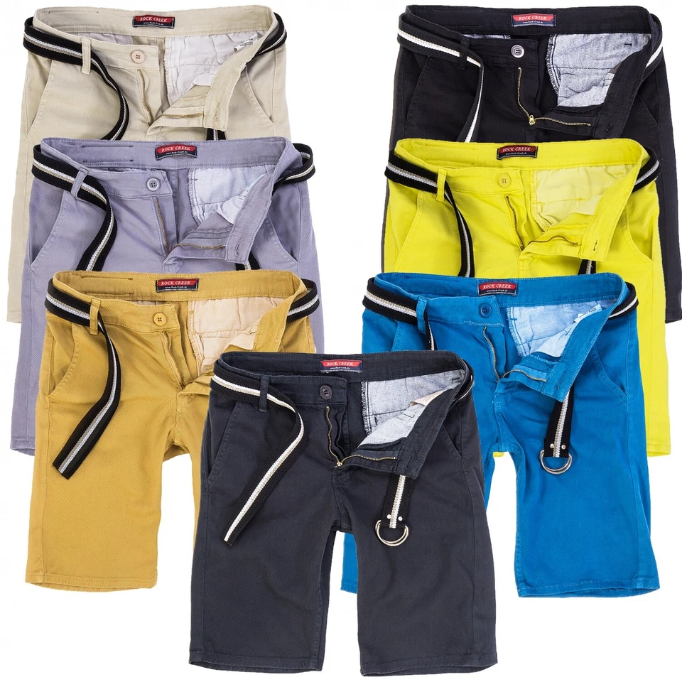 Rock Creek Herren Designer Chino Shorts kurze Hose Chinoshorts Gürtel RC-2133 - Bild 1 von 1