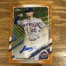 2021 Topps Chrome #RA-AG Andres Gimenez Orange Refractor 3/25 Rookie Autographs