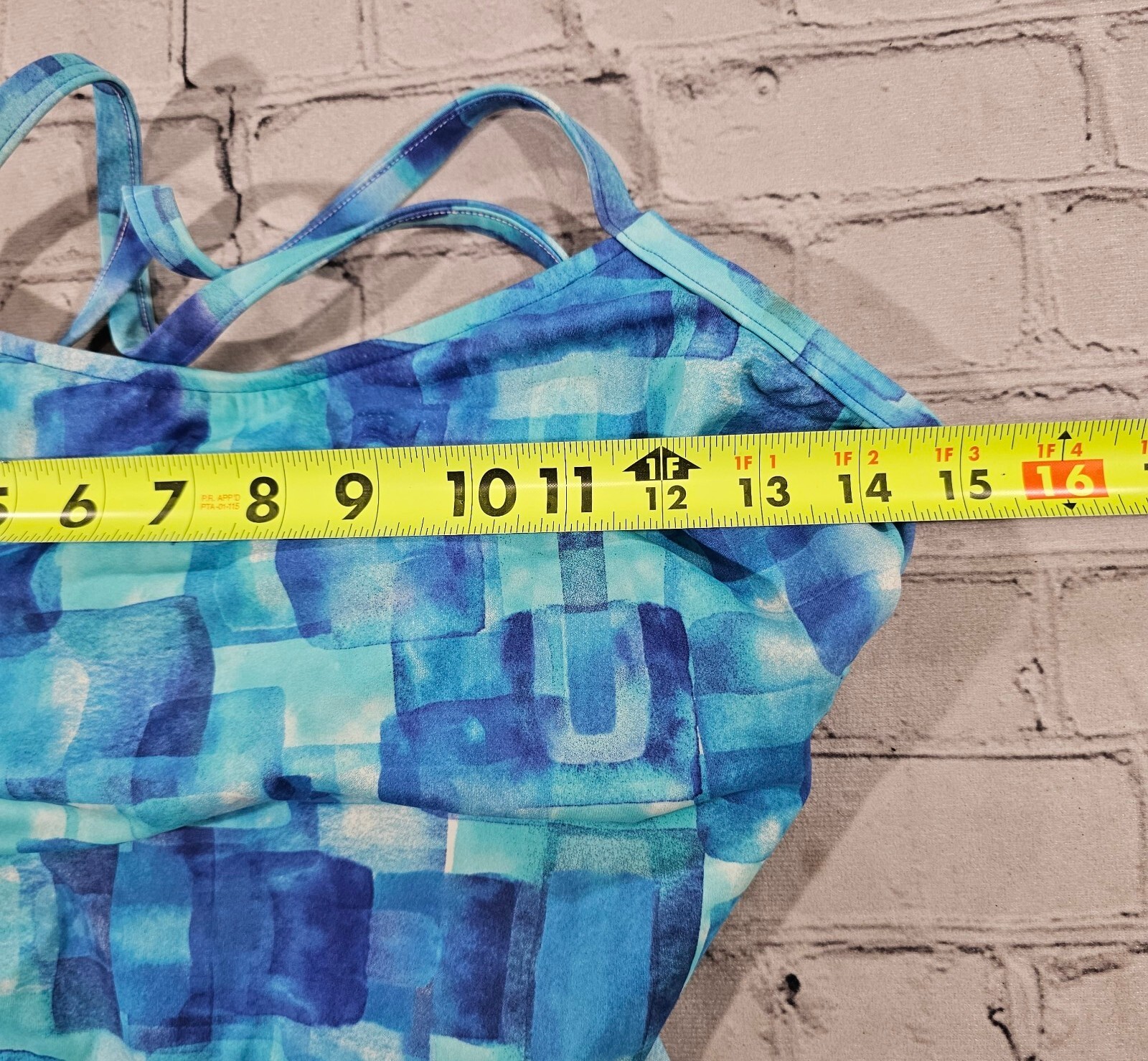 Reel Legends Swimsuit Shelf Bra Cross Over Back Stra… Gem