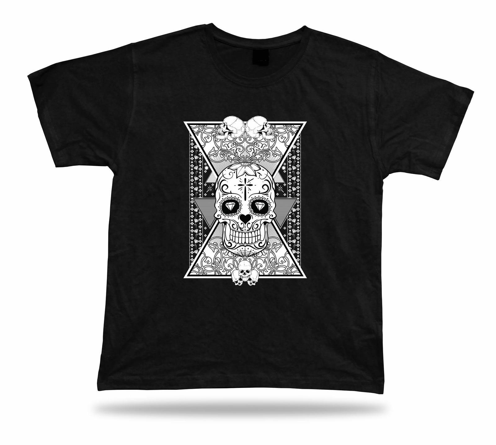 Tshirt Tee Shirt Birthday Gift Idea Sugar Skull Mexican Classic Retro Emblam