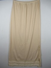Vintage JCPenney Gaymode Satin Maxi Skirt Slip Women Small Beige Nylon Lace