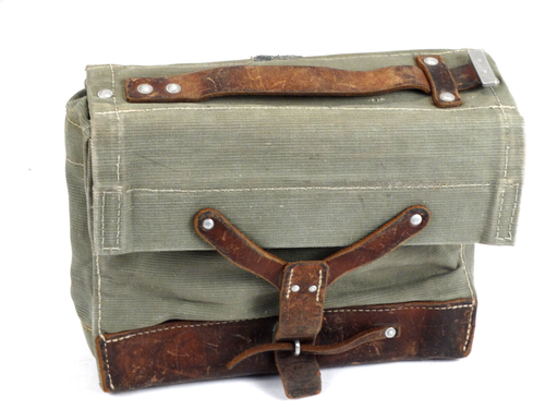 Vintage Munitionstasche 60er Jahre Schweizer Armee Leder und Canvas - Bild 1 von 9