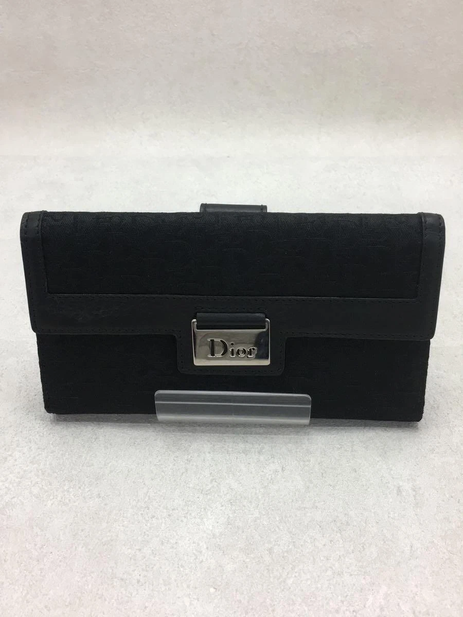 Portefeuille long Christian Dior toile noire 02 LU 0056 longu larg,5