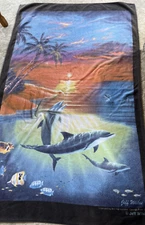 Vintage Beach Towel JCPenny Jeff Wilkie Art 100% Cotton