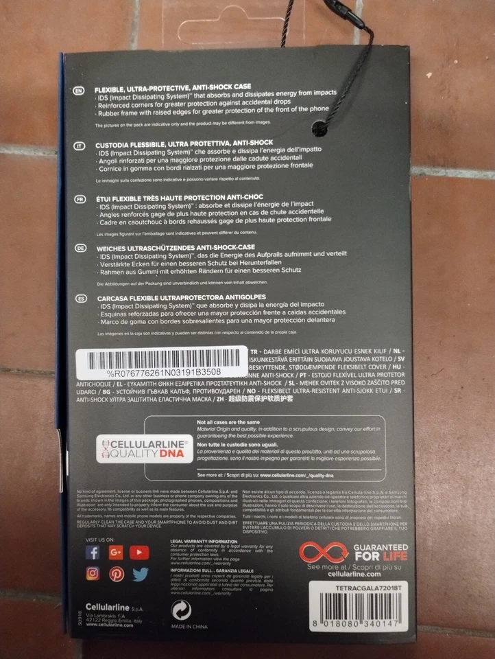 LOTTO 6 COVER per SAMSUNG GALAXY A7 2018 - CELLULAR LINE - SILICONE TRASPARENTE - Bild 4 von 4