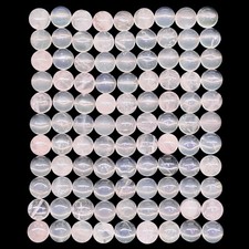 130 Pcs Natural Rose Quartz 7mm Round Cabochon Loose Untreated Gemstones Lot