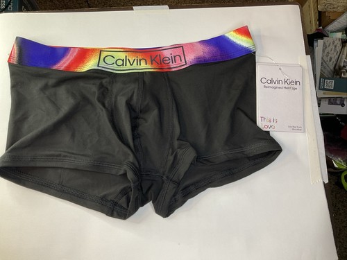 CALVIN KLEIN REIMAGINED HERITAGE PRIDE MICRO LOW RISE TRUNK BLACK, Sz Small $26. - Picture 3 of 10