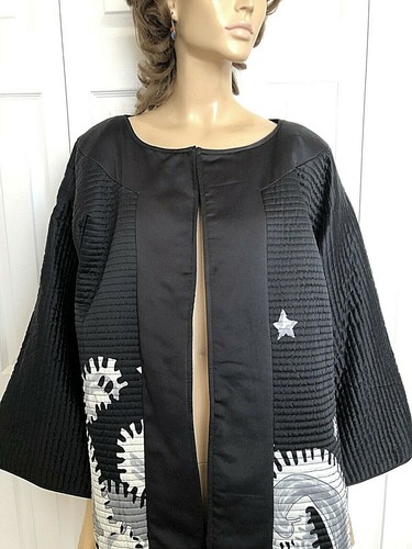 NUEVA SIN ETIQUETAS CHAQUETA ABIERTA MUY VOLLBRACHT REVERSIBLE ARTE PORTÁTIL KIMONO TALLA M - Imagen 3 de 11